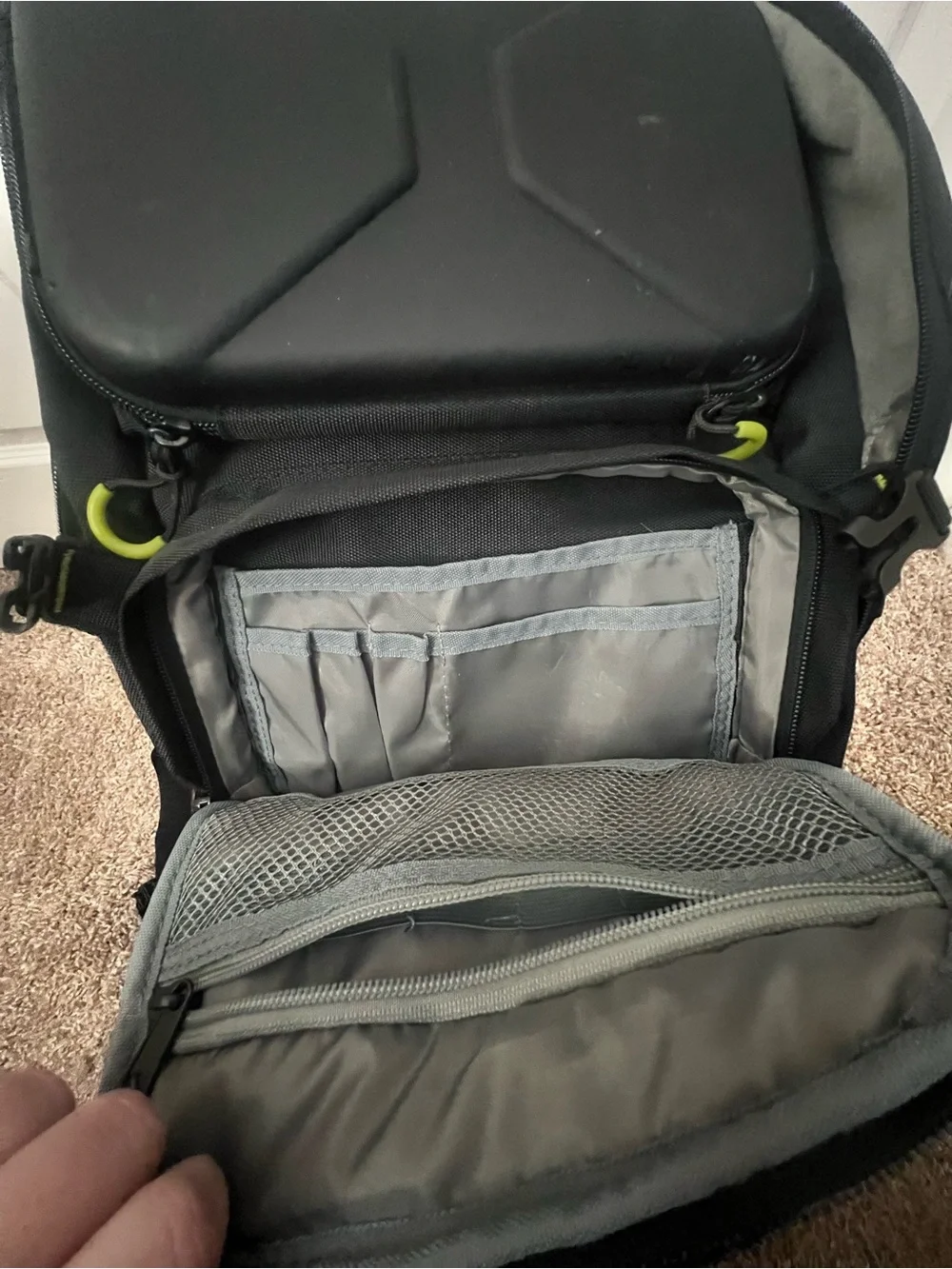 Nourak Black Camera Backpack with Neon Yellow Accents